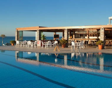 Ariadne Hotel Malia pool and the pool bar in the background