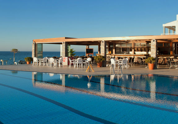 Ariadne Hotel Malia pool and the pool bar in the background